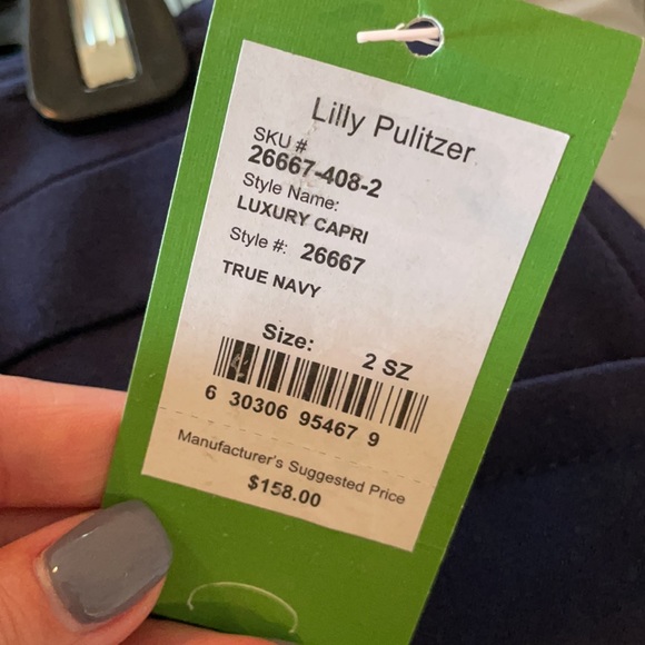 NWT LILLY PULITZER NAVY BUTTON PANTS. - Picture 6 of 6